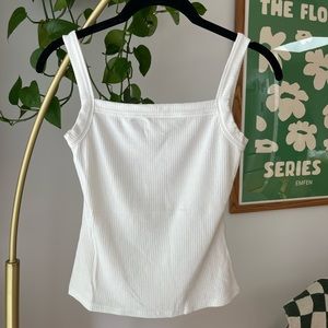 Reformation Rochelle Ribbed Tank White